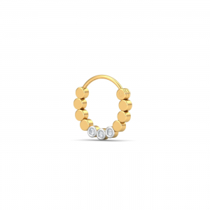 Geometric Diamond Septum Ring