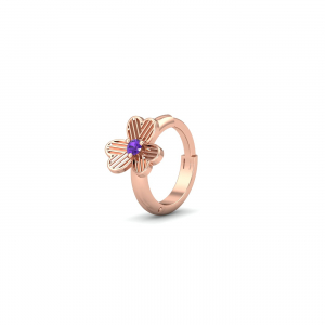 Amethyst Flower Nose Ring