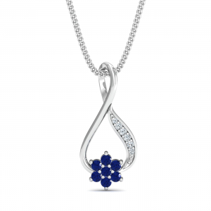 Twisty Loop Blue Sapphire Pendant