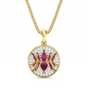 Lotus Enamel Pendant