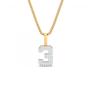 Number 3 Diamond Pendant