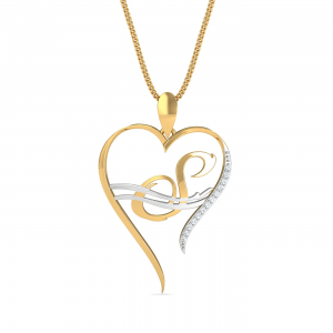 S Initial Heart Pendant