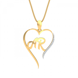 AR Initials Heart Pendant