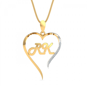 RK Initials Heart Pendant