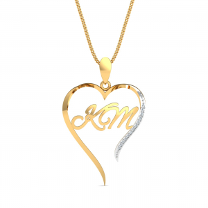 KCM Initials Heart Pendant