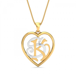 KS Initials Heart Pendant