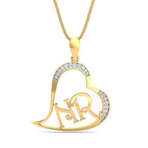 HR Initial Heart Pendant