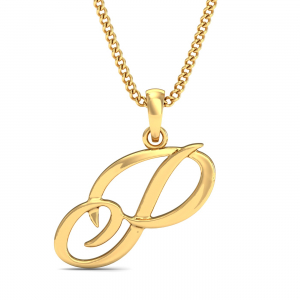 Cursive P Initial Pendant