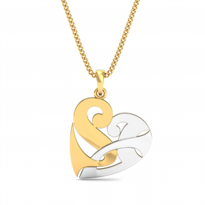 SJ Initial Heart Pendant