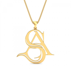 AS Initials Gold Pendant