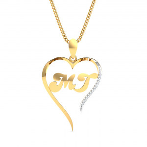 MT Initials Heart Pendant