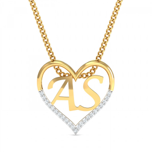 AS Initials Inside Heart Pendant