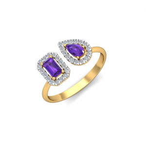 Amethyst Glow Open Ring