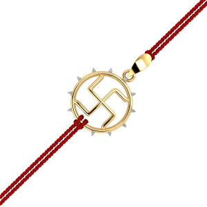 Swastik Gold Rakhi Pendant