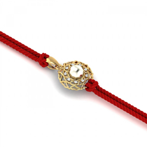 Pearl Motif Diamond Rakhi cum Pendant