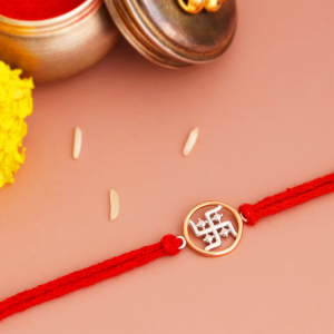 Swastik Silver Rakhi