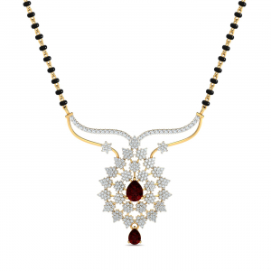 Surekha Red Garnet Mangalsutra