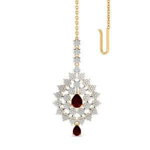 Surekha Red Garnet Maang Tikka