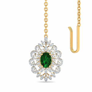 Rajneel Emerald Maang Tikka