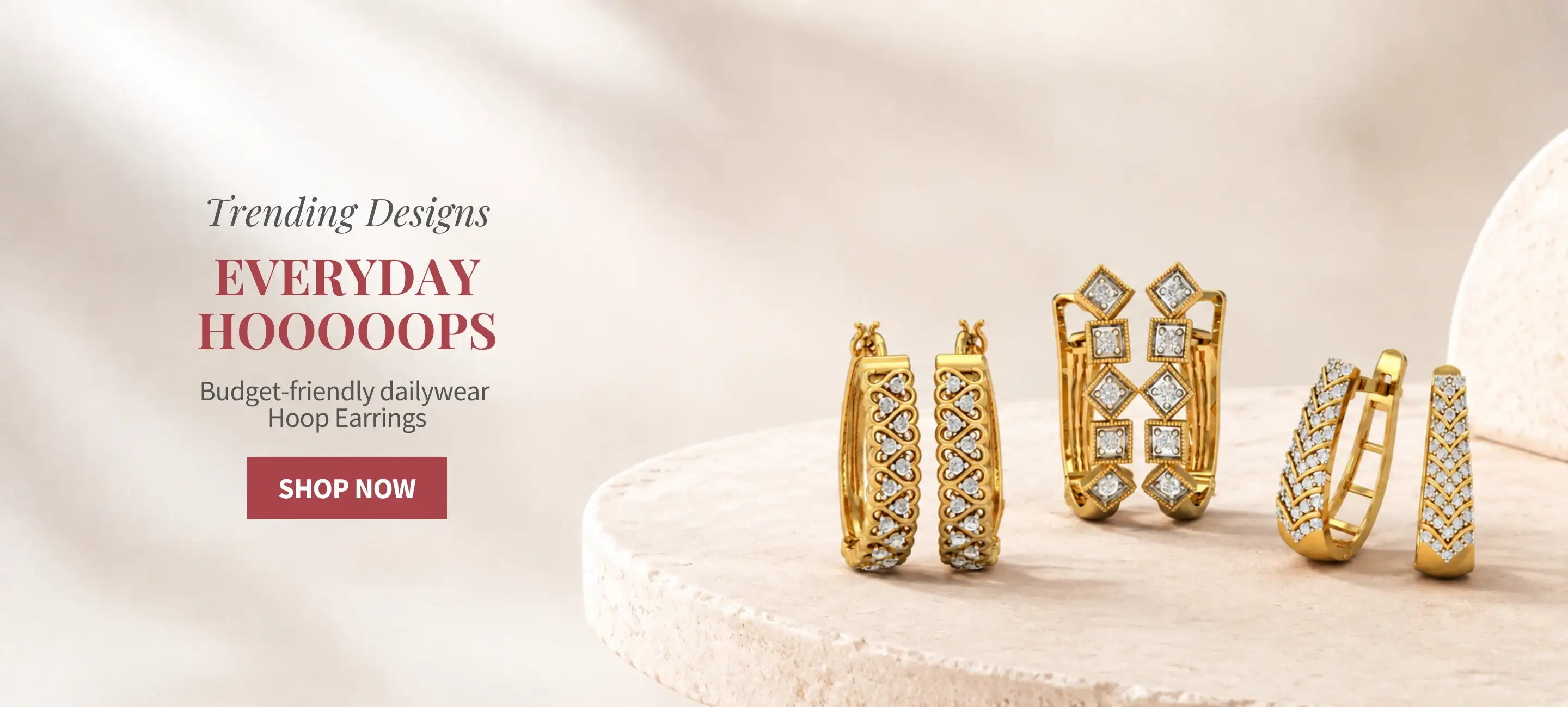 Gold diamond hoop earrings