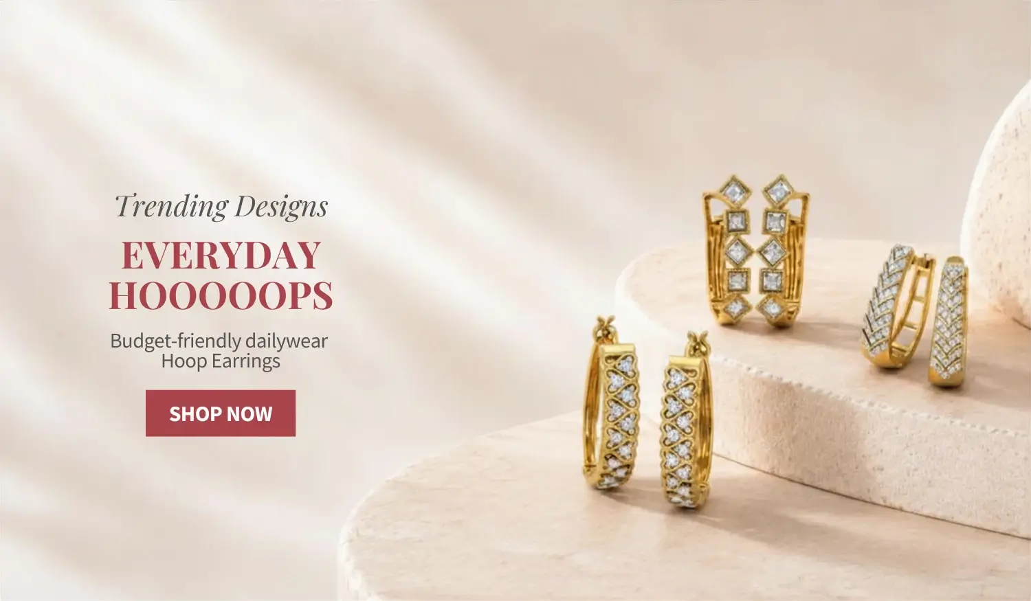 Gold diamond hoop earrings