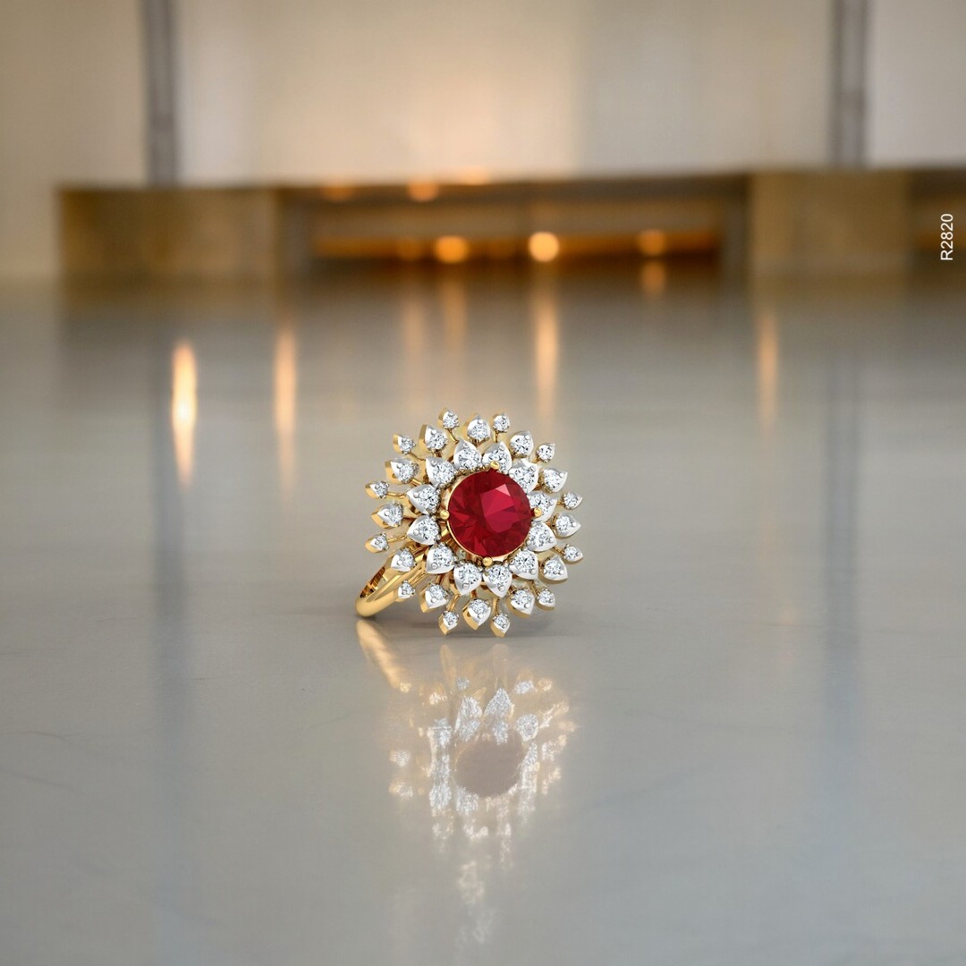 Kanak Red Cocktail Ring